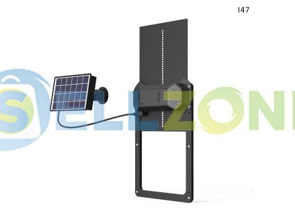 Μαύρη ηλιακή αυτόματη πόρτα για κοτέτσι. - I47